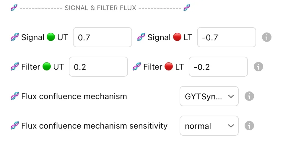Flux Composer Signal and Filter Flux Configuration UI